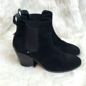 Rag & Bone New York Women Suede Slip On Ankle Booties Size 39 Black Heels